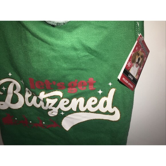 NEW PET HOLIDAY SWEATSHIRT "LET'S GET BLITZENED"‎ SIZE Large - Picture 2 of 4